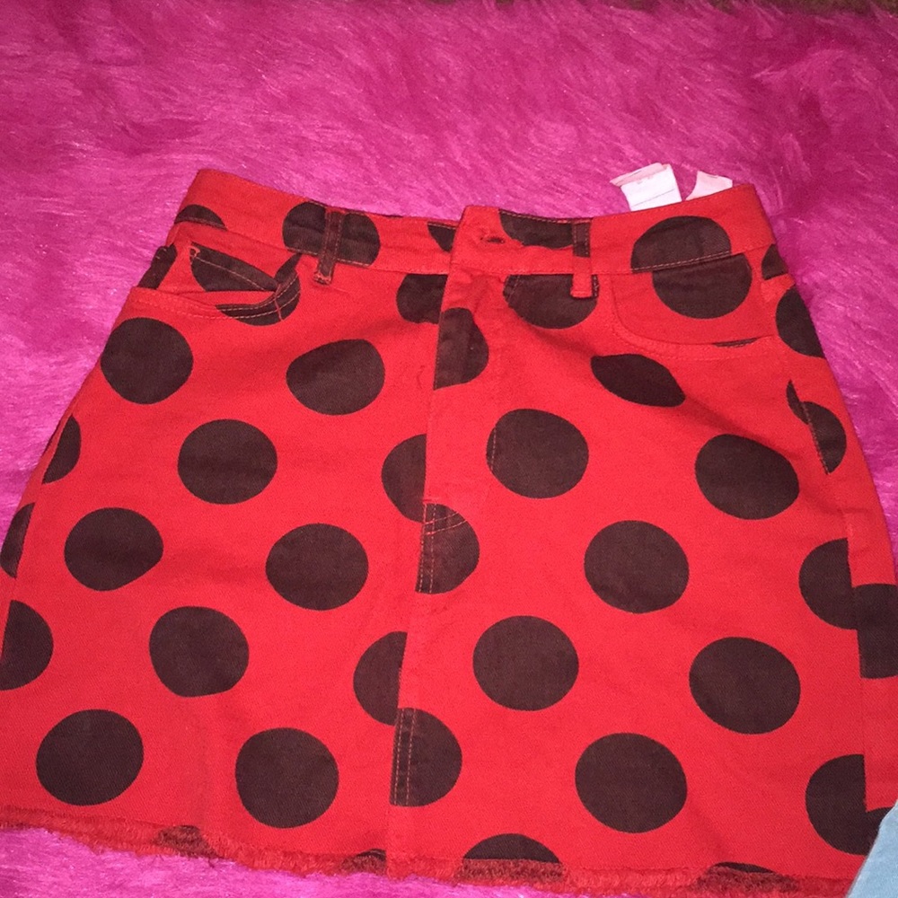 Polka dot denim set